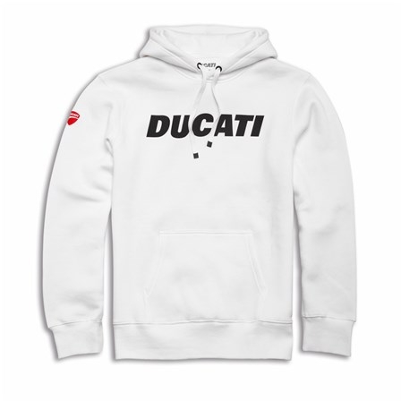 Felpa Ducati Essential con cappuccio Bianca